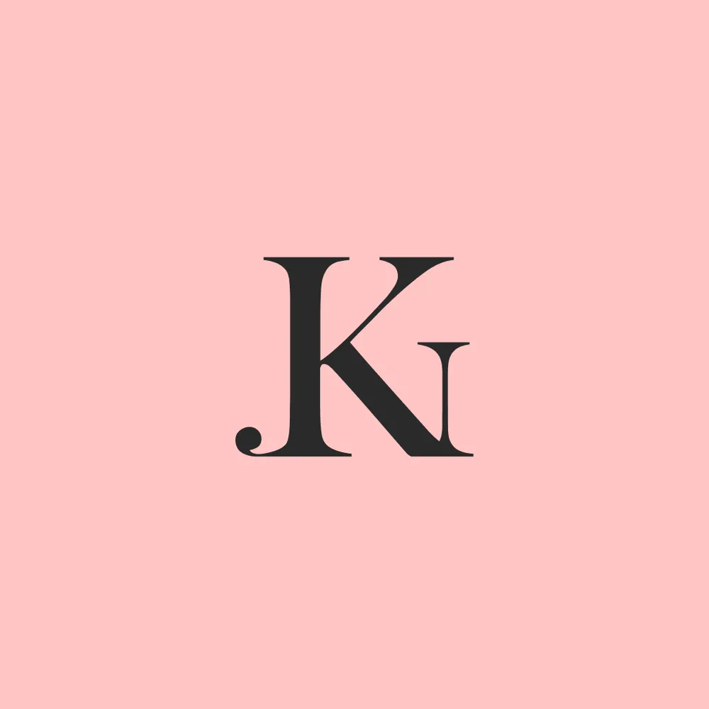Monogram logo on a pink background