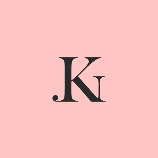 Monogram logo on a pink background