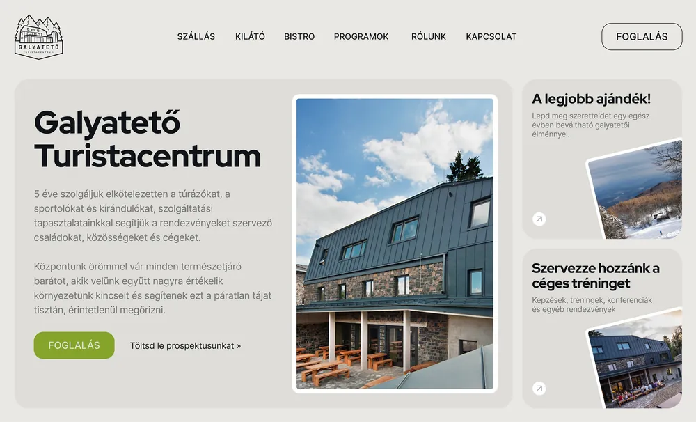 Gálya Centrum website design