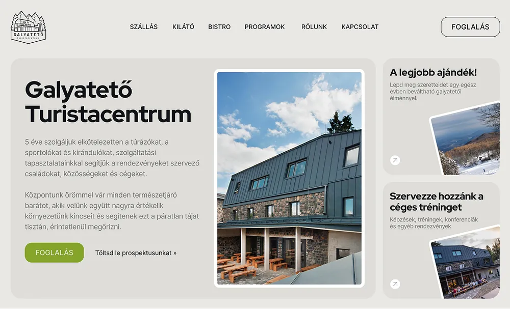 Gálya Centrum website design
