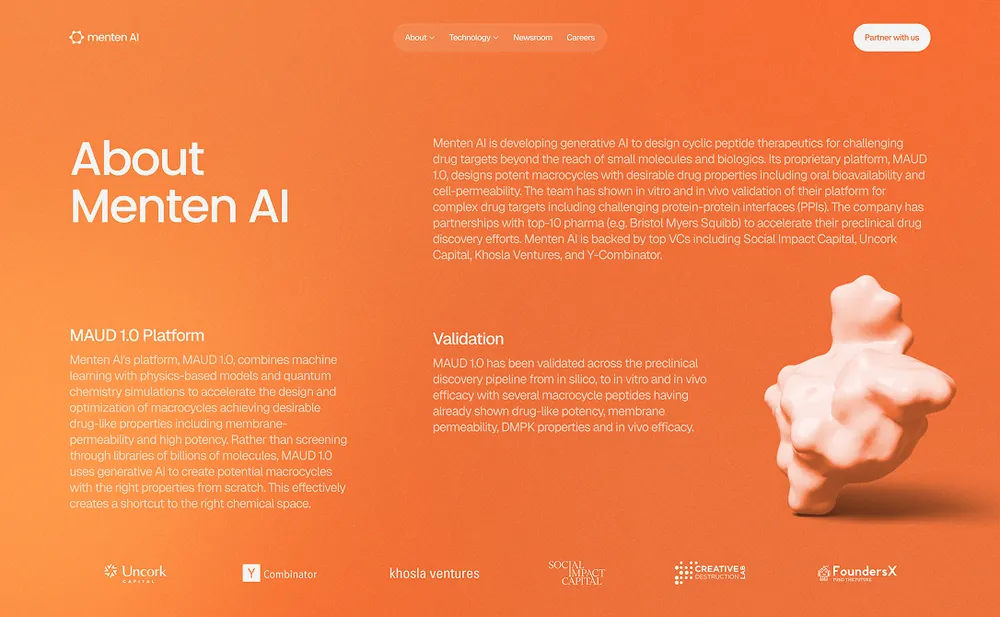 menten AI website design