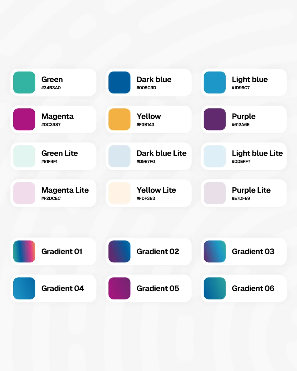 United Consult colour palette and gradients