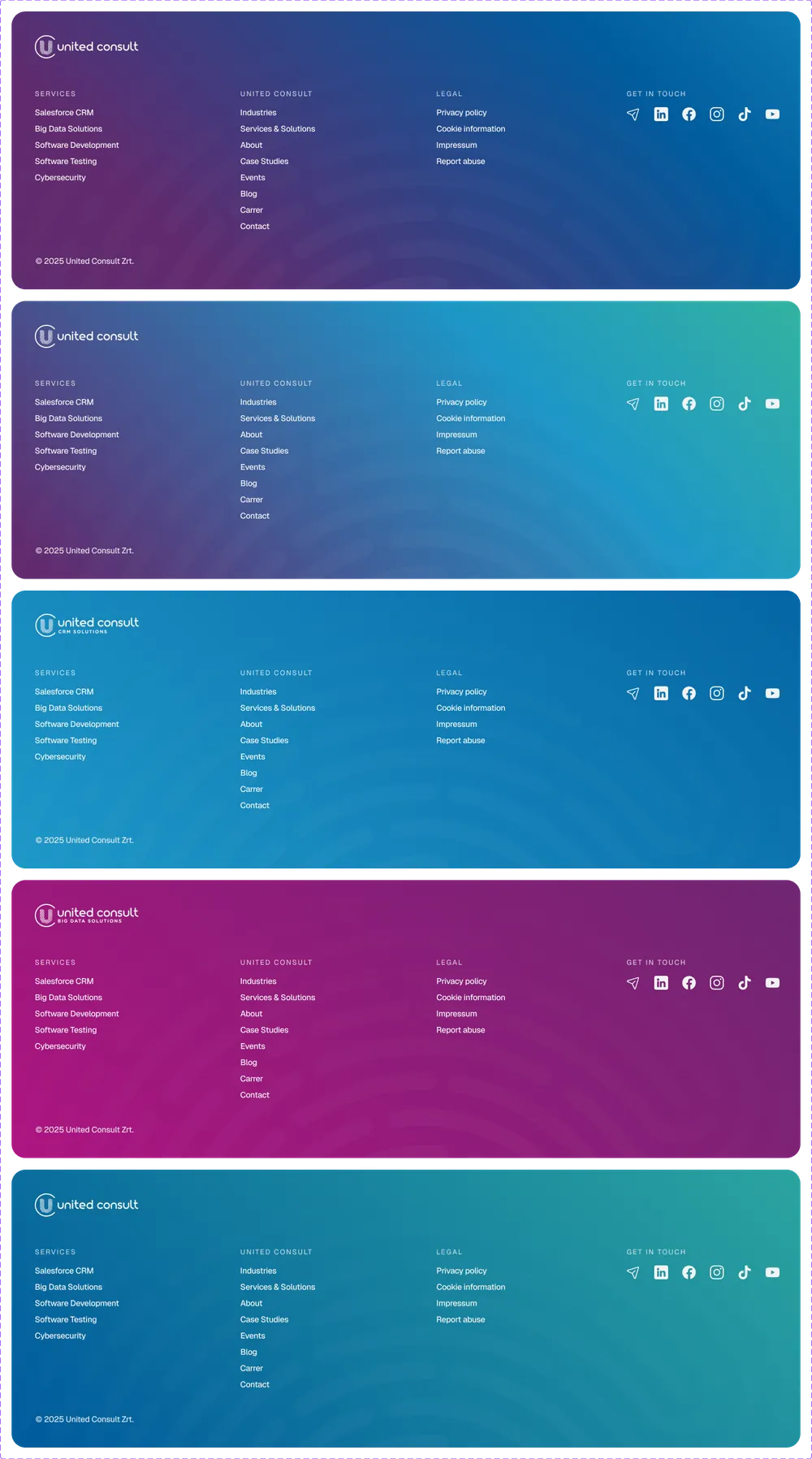 United Consult website footer design